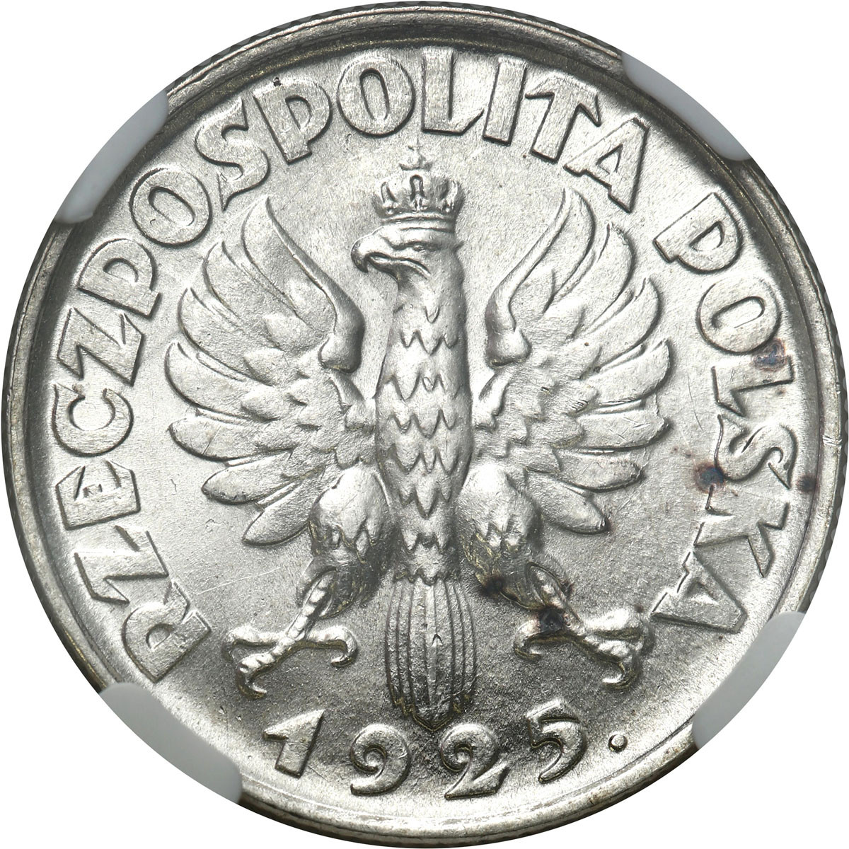 II RP. 1 złoty 1925, Londyn NGC MS62 - PIĘKNE